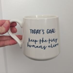 THRESHOLD White Ceramic Mom Mug "Keep The Tiny Humans Alive" Text